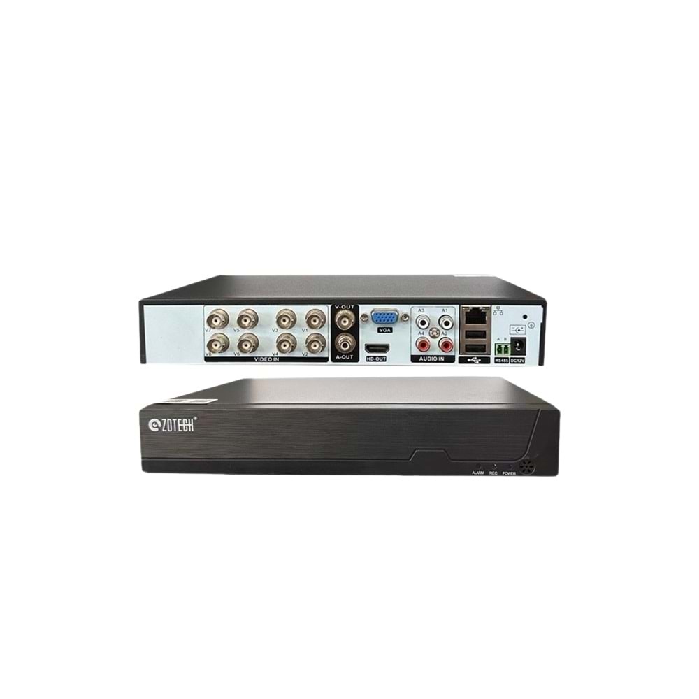 ZOTECH ZT-XM5208 8KANAL 4SES H265 5MP 5İN1 DVR KAYIT CİHAZI XMEYE PRO