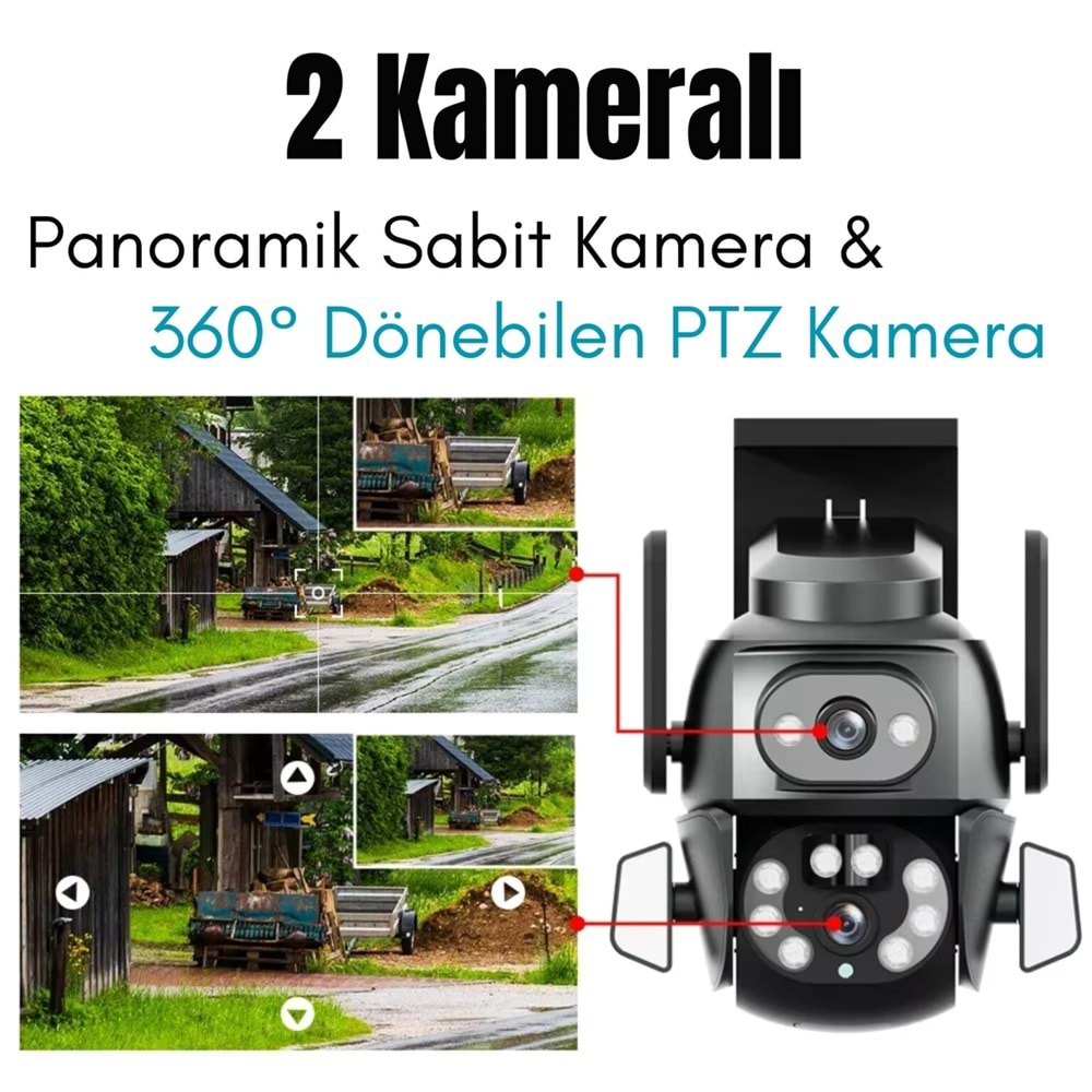 AVENİR AV-M23 (WİFİ) 4MP (2+2) 2 KAMERALI PTZ WİFİ KAMERA