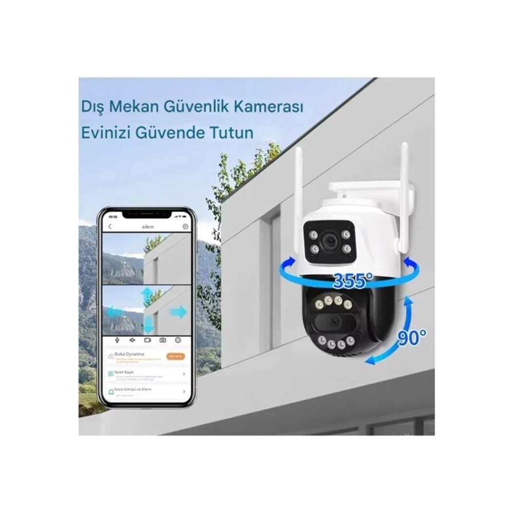 AVENİR AV-S304 4MP WİFİ ÇİFT YÖNLÜ SES ÇİFT KAMERALI OKAM PRO APP