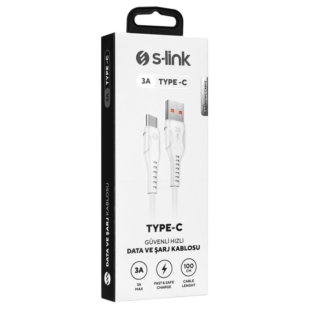 SL-X243 SLİNK 3A TYPE-C GÜVENLİ HIZLI DATA+ŞARJ KABLOSU