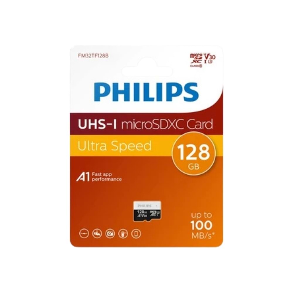 PHİLİPS 128GB A1 V30 MİCROSDXC HAFIZA KARTI 4K 100MB/S MİCRO SD KART