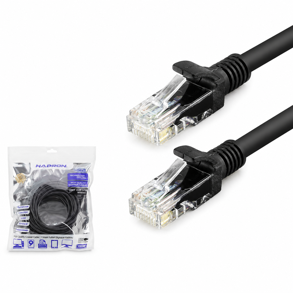 HADRON HDX5073 CAT6 ETHERNET PATCH KABLOSU 1 GBPS 250 MHZ 10 M - SİYAH