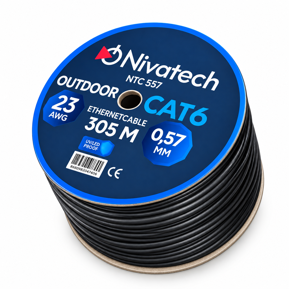 NİVATECH NTC-557 OUTDOOR UTP CAT6 305M KABLO