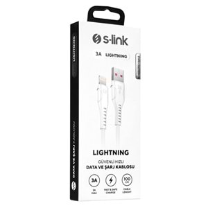 SL-X242 SLİNK 3A LİGHTNİNG GÜVENLİ HIZLI DATA+ŞARJ KABLOSU