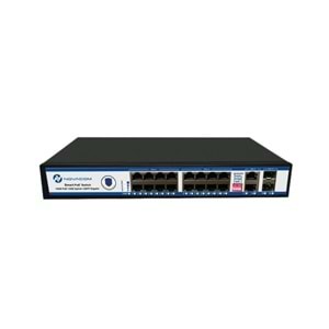 NOVACOM NVC-PSEG1622 16 PORT FULL GIGABİT POE 2 PORT UPLİNK 100/1000Mb 2 SFP PORT SWİTCH