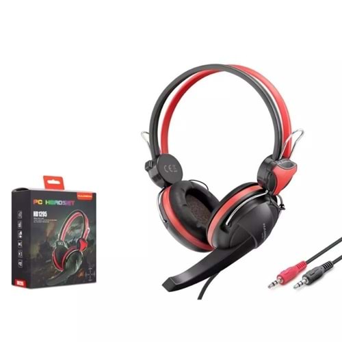 HADRON HD1295 MİKROFONLU KULAKLIK PC AUX 3.5MM SİYAH-KIRMIZI