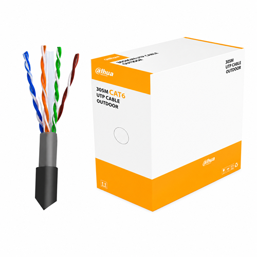 DAHUA DH-PFM920-6UN-C 23AWG 0.55MM FULL BAKIR DIŞ ORTAM CAT6 305MT NETWORK KABLO (PE)