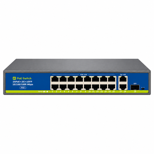 NOVACOM NVC-HIF1621GBL-C 16*10/100 POE 2*100/1000 UPLINK 1SFP PORT