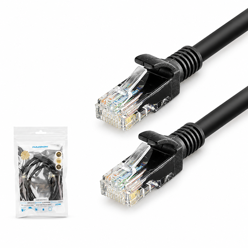 HADRON HDX5069 CAT6 ETHERNET PATCH KABLOSU 1 GBPS 250 MHZ 1 M - SİYAH