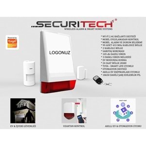 SECURITECH SCT-LB08-WF-TY TUYA SMART KABLOSUZ ALARM SETI