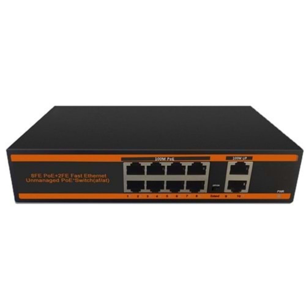 NOVACOM ND1P802ALG- 8*10/100M BİT PORTS,2*100/1000M UPLİNK PORT WATCHDOG POE SWİTCH