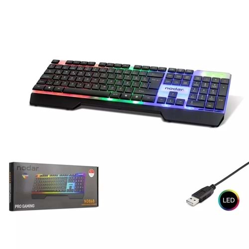 NODAR ND868 KLAVYE OYUN LEDLİ SLIM KABLOLU Q