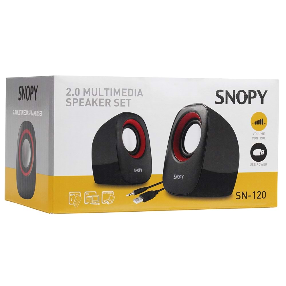SNOPY SN-120 USB 2.0 SPEAKER SİYAH / KIRMIZI
