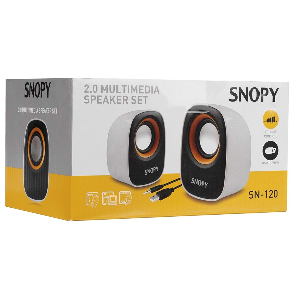 SNOPY SN-120 USB 2.0 SPEAKER BEYAZ / SARI