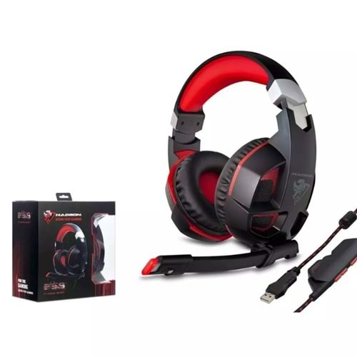 HADRON G59 MİKROFONLU OYUNCU KULAKLIK PC USB 7.1 (PS4 UYUMLU) SİYAH-KIRMIZI