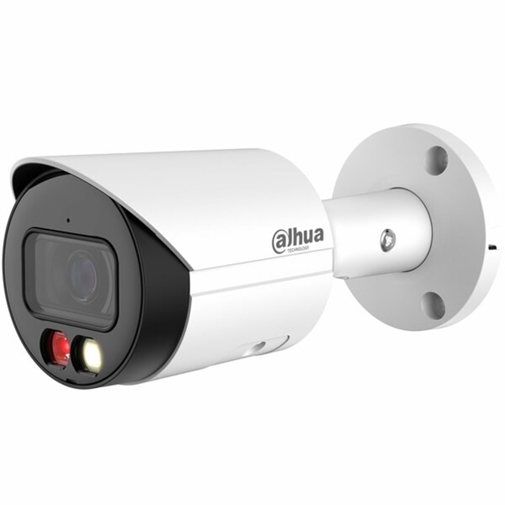 DAHUA IPC-HFW1249S-S-IL 2MPİX, 3,6MM LENS, SD KART, SMART DUAL LİGHT, H265+, 30MT GECE GÖRÜŞÜ, DAHİLİ MİKROFON, IP67, POE BULLET IP KAMERA