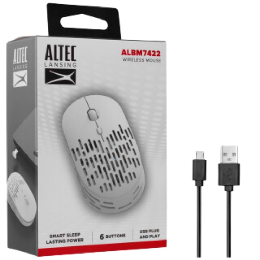 ALTEC LANSİNG ALBM7422, BEYAZ, 2.4GHZ, ŞARJ EDİLEBİLİR, 1600DPI, KABLOSUZ OPTİK MOUSE