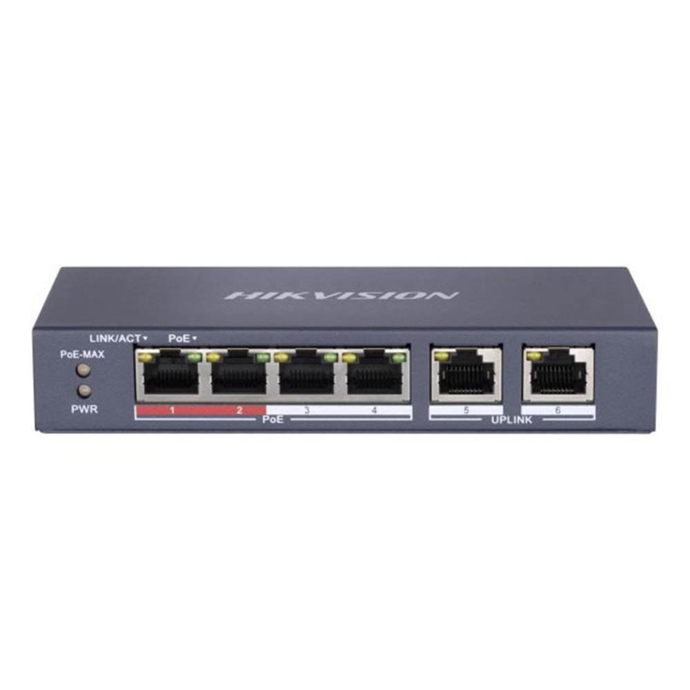 HİKVİSİON DS-3E0106P-E/M 4 PORT 10/100 4 PORT POE 35 WAT SWİTCH