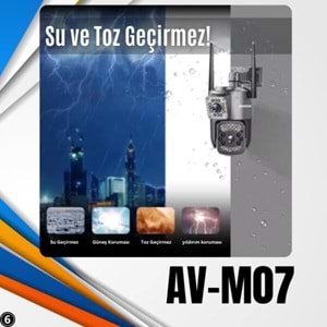 AVENİR AV-M07 4MP (2*2MP) 2 KAMERALI 4G SİM KARTLI IP PTZ KAMERA V380 PRO APP